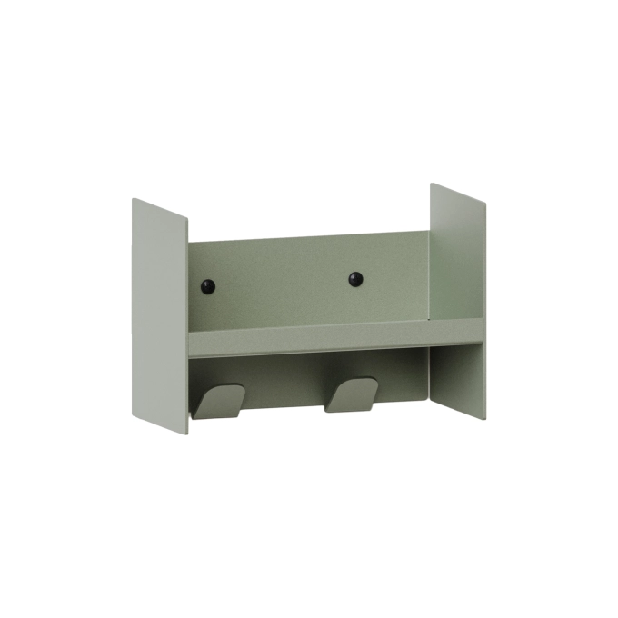 Shelving PLI Eucalyptus Grey edged with coat racks L 20 TIPTOE