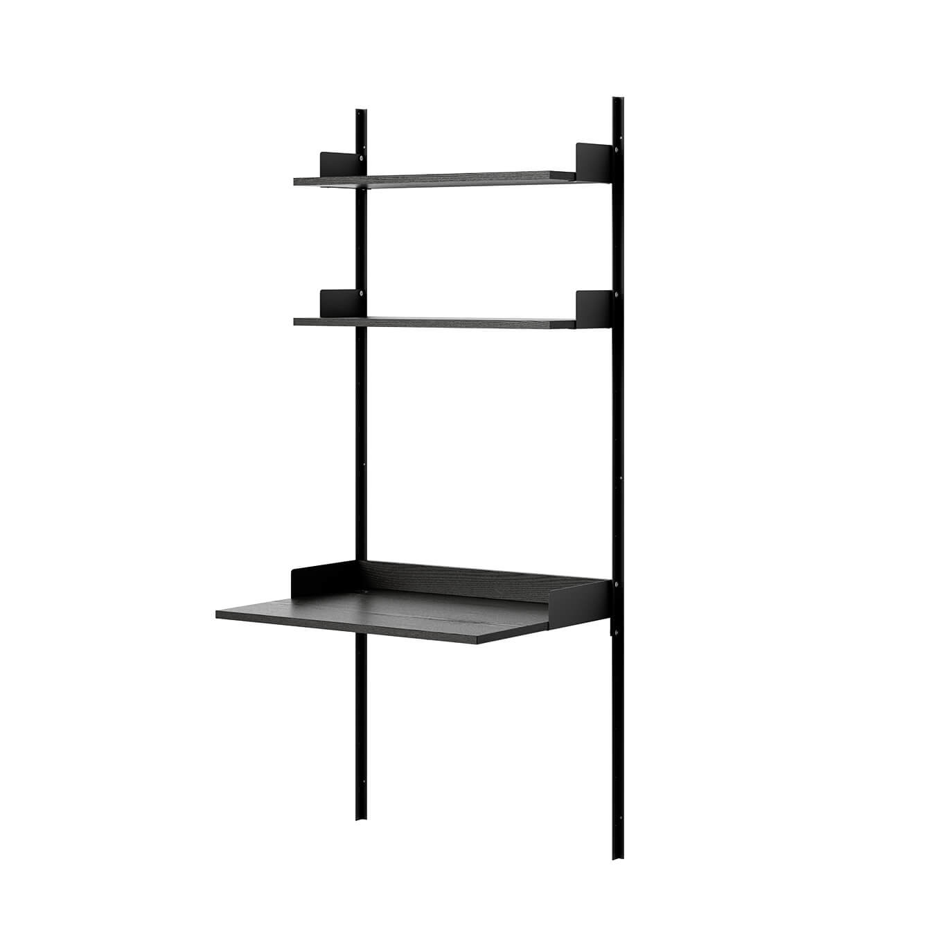 Desk NEW WORKS STUDY SHELF Black/ Black ash NEW WORKS