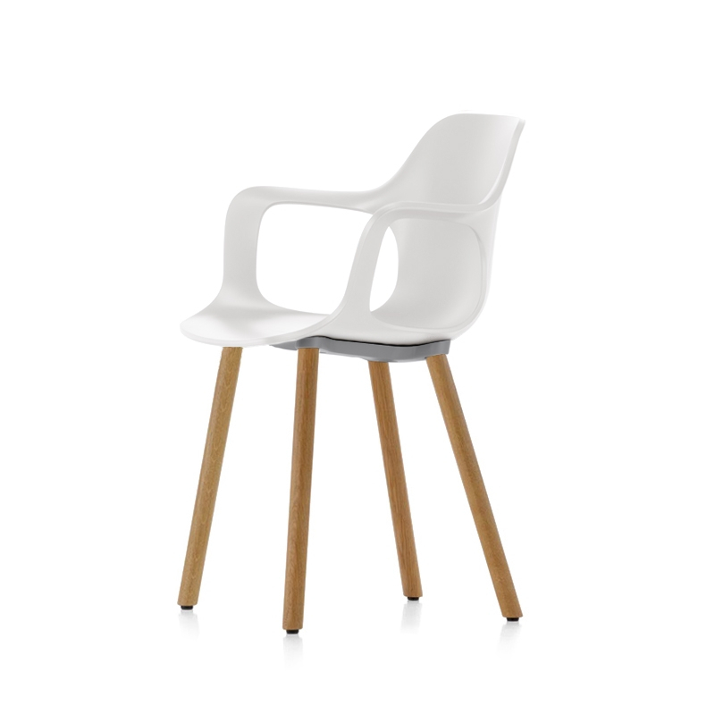 Chaise HAL RE ARMCHAIR WOOD Blanc coton RE VITRA