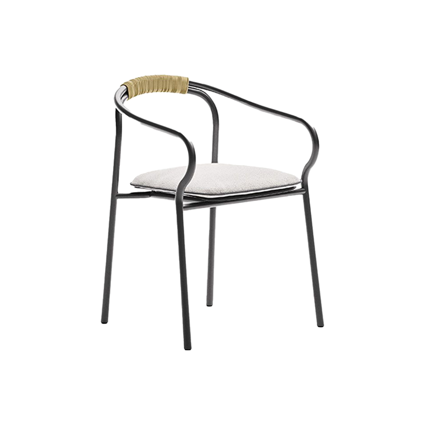 Chaise extérieure SALO avec coussin d'assise Graphite/ Nuvola UNOPIÙ