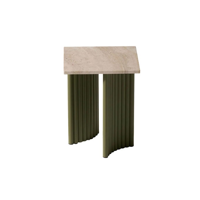 Table basse extérieure VIDALENTA  37x37 Tavertin/ Vert Mousse CASSINA