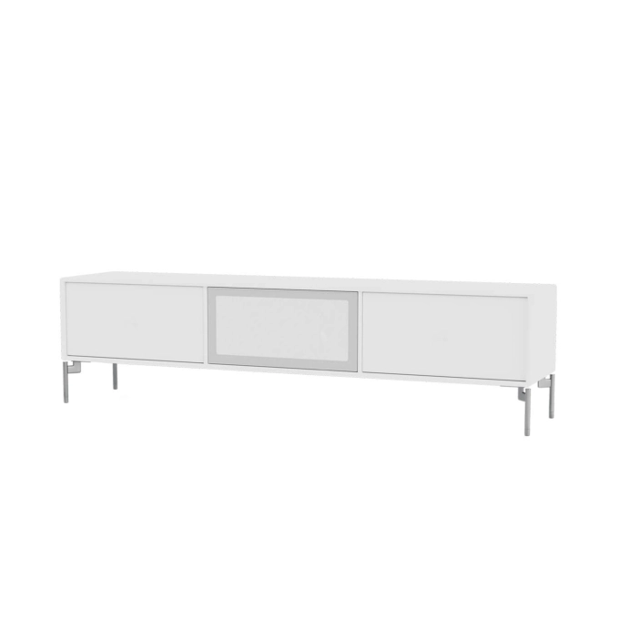 Meuble TV OCTAVE V pieds chrome Blanc MONTANA