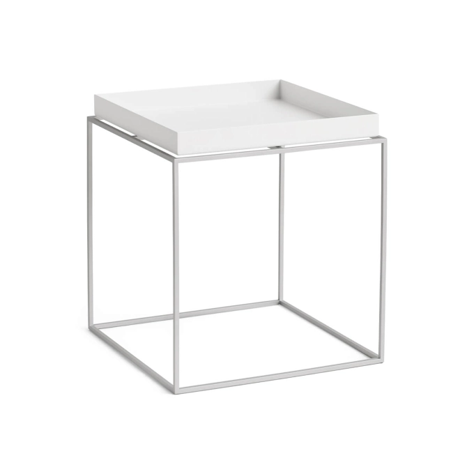 Table basse TRAY 40 x 40 Blanc / Acier HAY