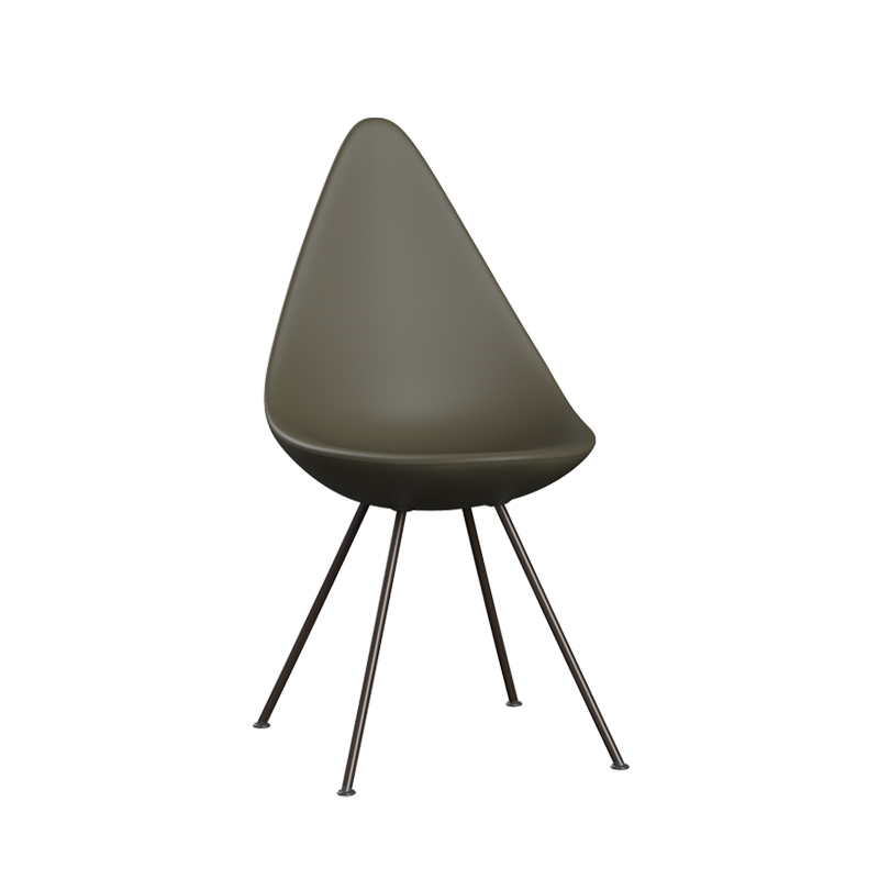 Chaise DROP Monochrome Vert olive/ bronze brun FRITZ HANSEN