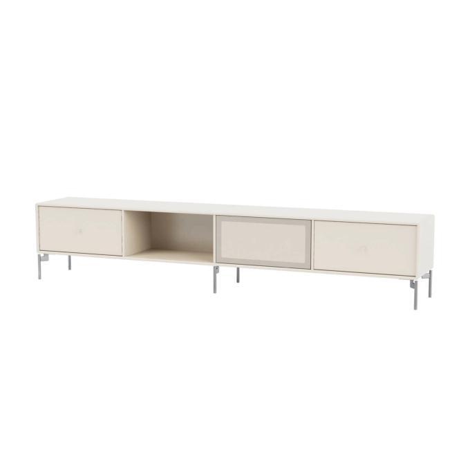 TV Stand OCTAVE VII chrome legs Oat MONTANA