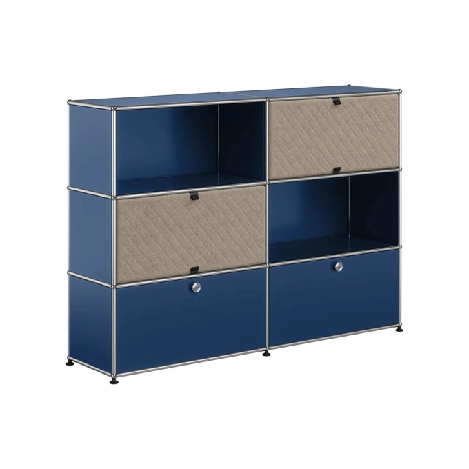 Meuble de rangement USM HALLER M66 Bleu Acier/Soft Panel Taupe USM HALLER