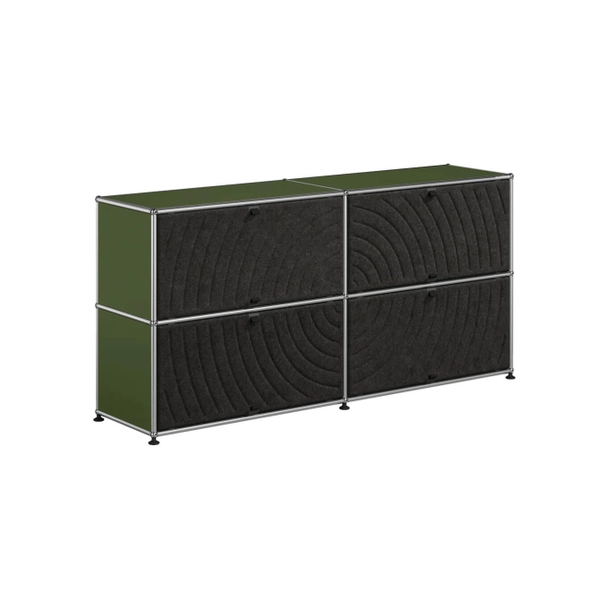 Storage Unit USM HALLER M68 Olive Green/Soft Panel Dark Grey USM HALLER