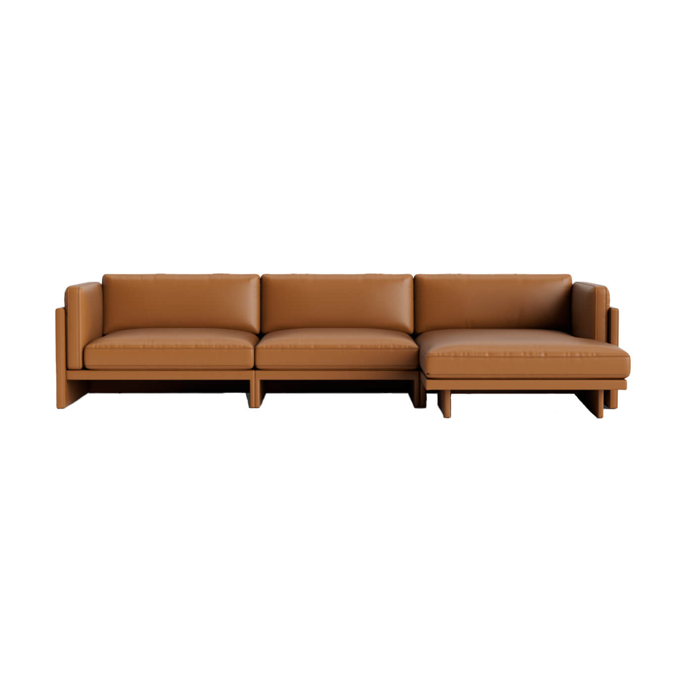 Sofa SOFTY 4 Seater Chaise Longue Cognac NORMANN COPENHAGEN