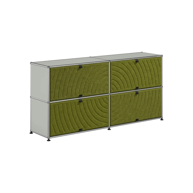 Storage Unit USM HALLER M68 Light Grey/Soft Panel Green USM HALLER
