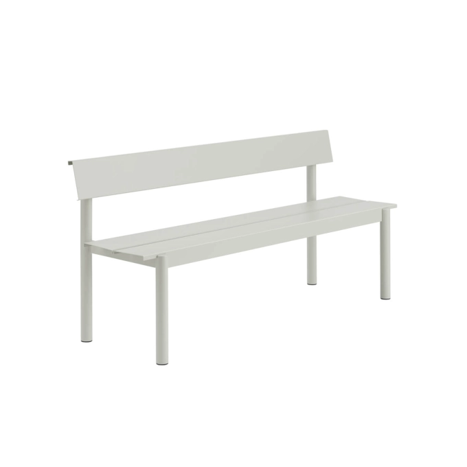 Banc extérieur LINEAR STEEL avec dossier L 170 Gris MUUTO