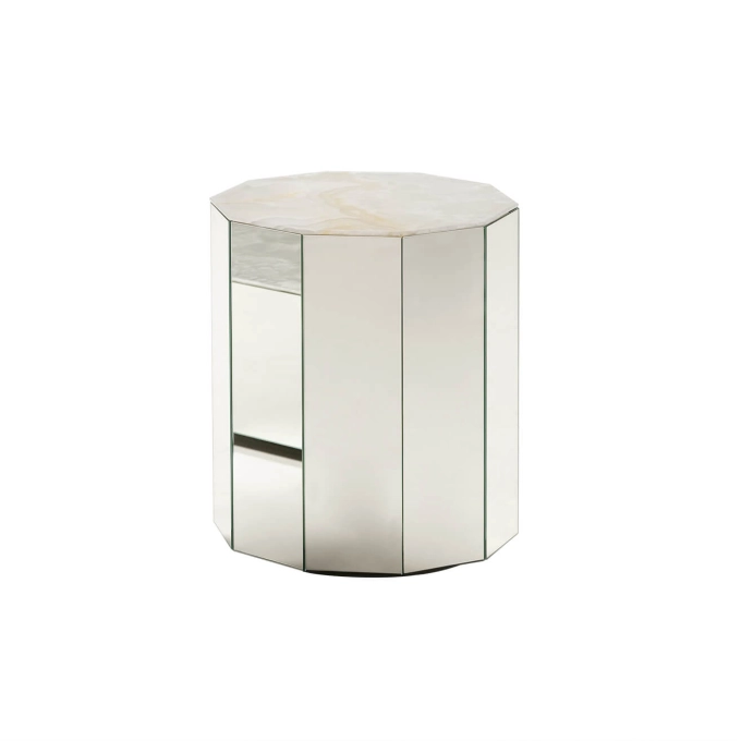 Side Table COLONNA Ø 40 Onyx marble TACCHINI