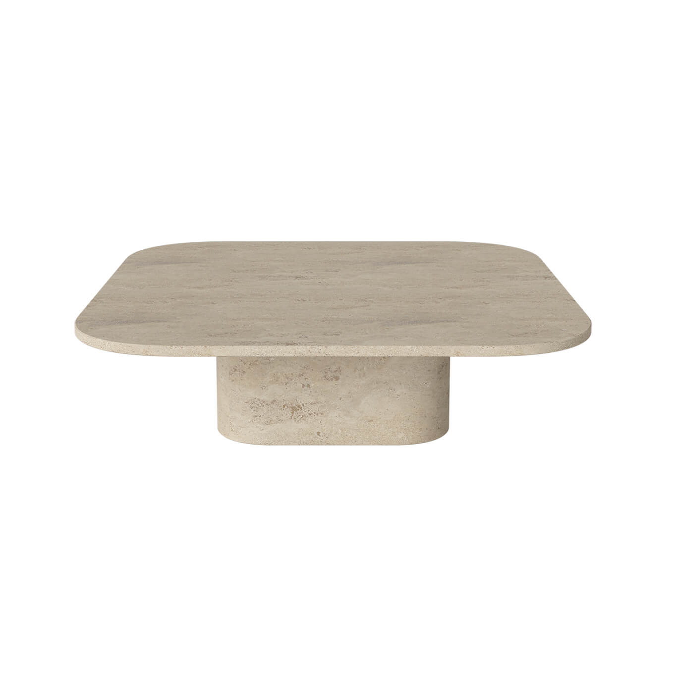 Table basse EIDA 100x100 H 28 Travertin Sable BOLIA