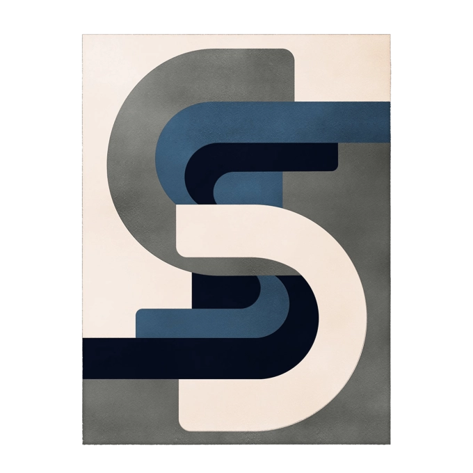 Rug ROMA Blue and beige THE SOCIALITE FAMILY