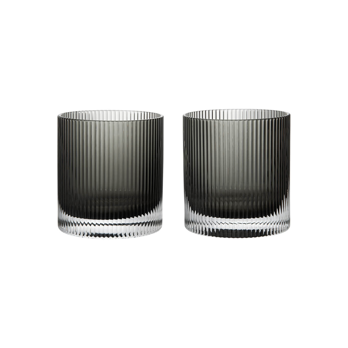 Carafe & verre Set de 2 verres Tumbler RIPPLE Gris Fumé FERM LIVING