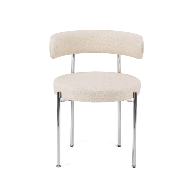 Chaise LIBERA Beige Tissu Texturé / Chrome THE SOCIALITE FAMILY