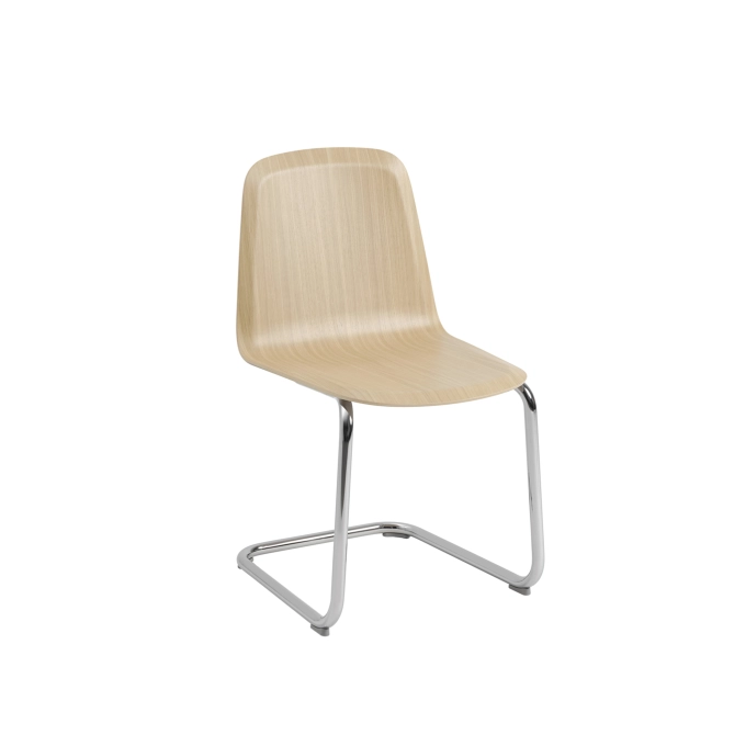 Chaise BRINK pieds luge Chêne/Chrome MUUTO