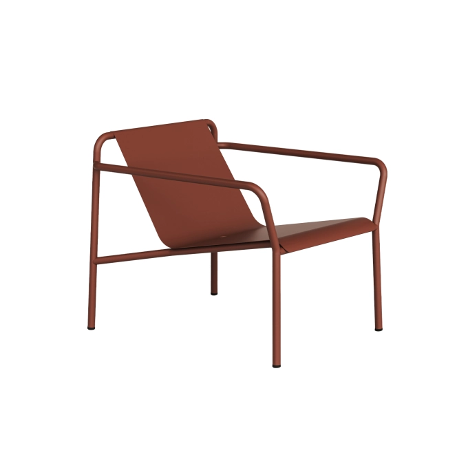 Outdoor Lounge Chair PANORAMA Brick Red with armrests TIPTOE