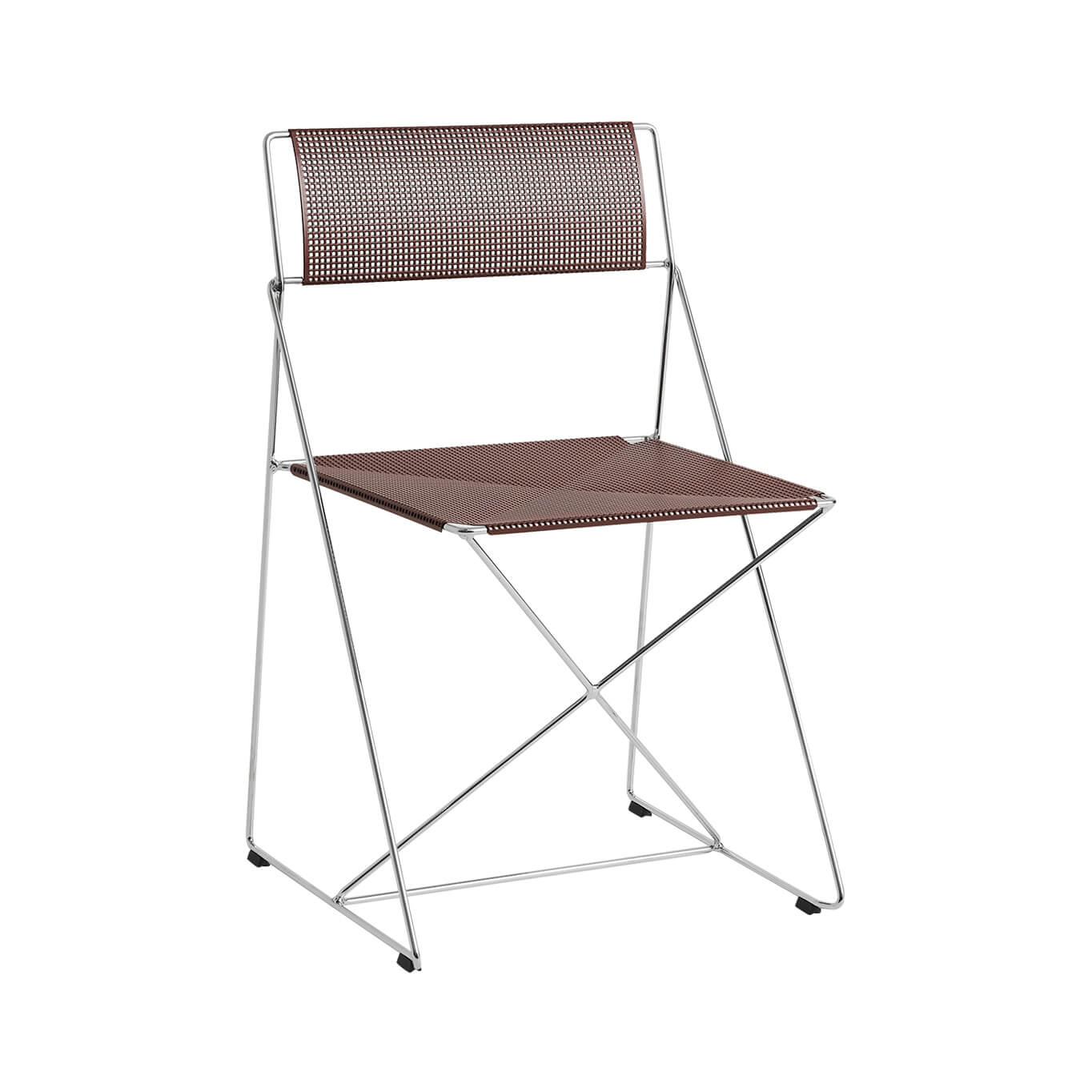 Chaise X-LINE chrome /  rouge fer HAY