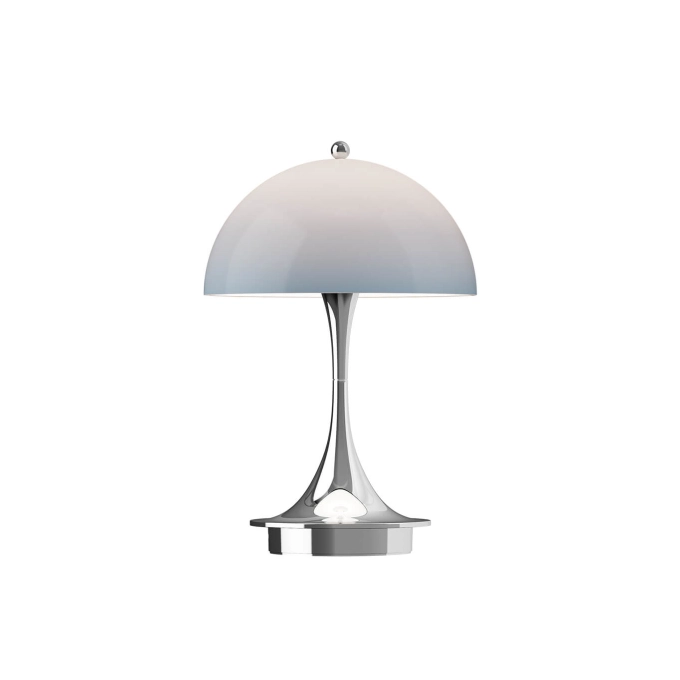 Lampe sans fil PANTHELLA 160 PORTABLE V3 Gris bleu opal/ chrome LOUIS POULSEN