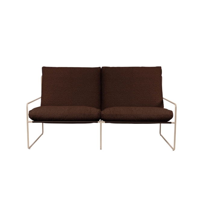 Outdoor Sofa DESERT 2 Seater Brown Beige Armrests FERM LIVING