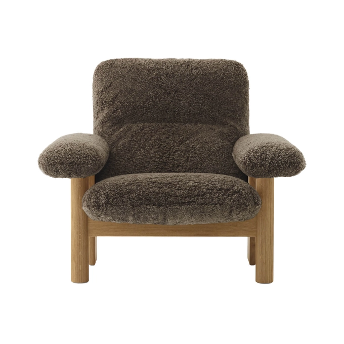 Fauteuil BRASILIA Dossier Haut Chêne/ Sheepskin Root AUDO COPENHAGEN