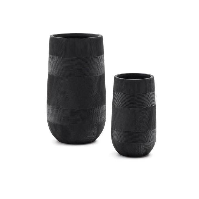Ensemble de 2 TIVAL effet Ciment Noir Ø 45 et Ø 32 cm KAVE HOME