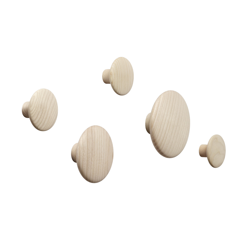 Wall Hook Set de 5 patères DOTS Chêne MUUTO