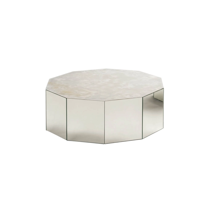 Table basse COLONNA Ø 70 Marbre Onyx TACCHINI