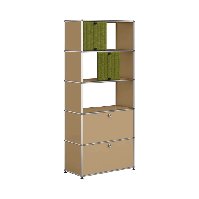 Storage Unit USM HALLER M69 Beige USM/Soft Panel Green USM HALLER