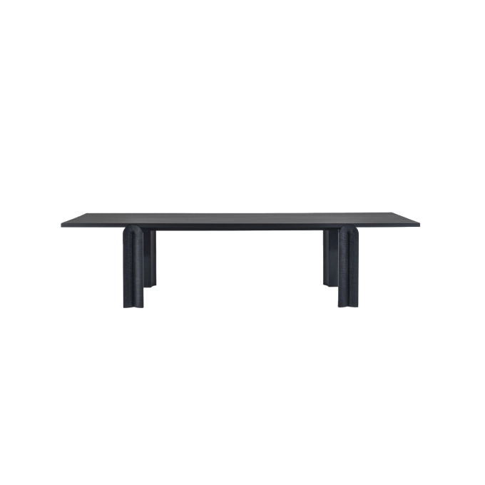 Table NAVE Érable Noir rainures sculptées ZANAT