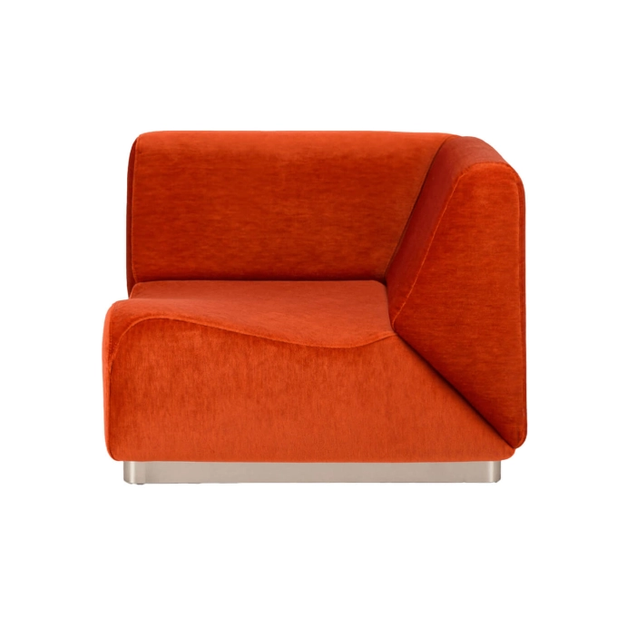 Canapé ROTONDO Module d'angle Velours Vermillon THE SOCIALITE FAMILY