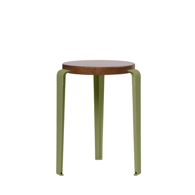 Tabouret LOU Chêne Teinté/Vert Kaki TIPTOE