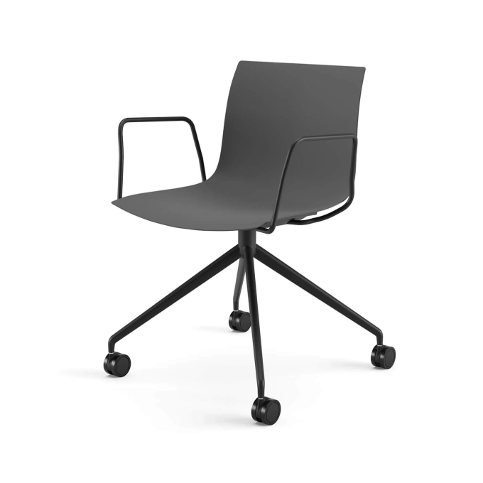 Fauteuil de bureau CATIFA RE 46 4 branches à roulettes Anthracite ARPER