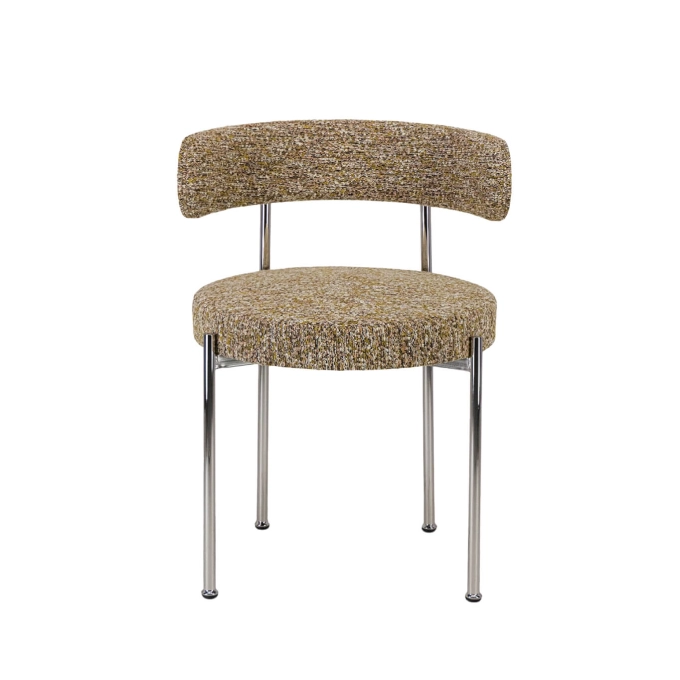 Dining Chair LIBERA Green and Brown Tweed / Chrome THE SOCIALITE FAMILY