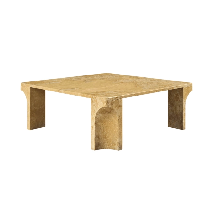 Coffee Table DORIC 80x80 Honey Amber Marble GUBI