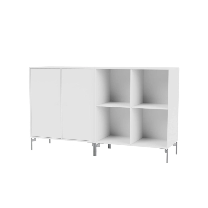 Storage Unit PAIR chrome legs White MONTANA