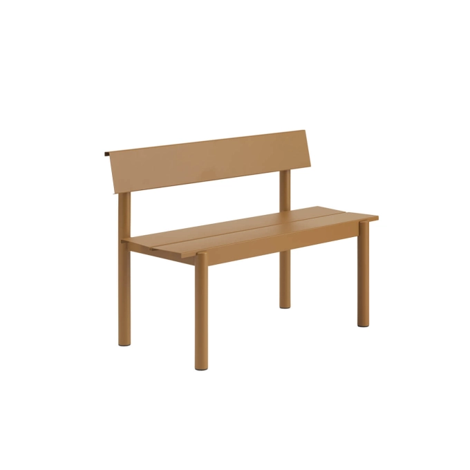 Banc extérieur LINEAR STEEL avec dossier L 110 Orange brûlé MUUTO
