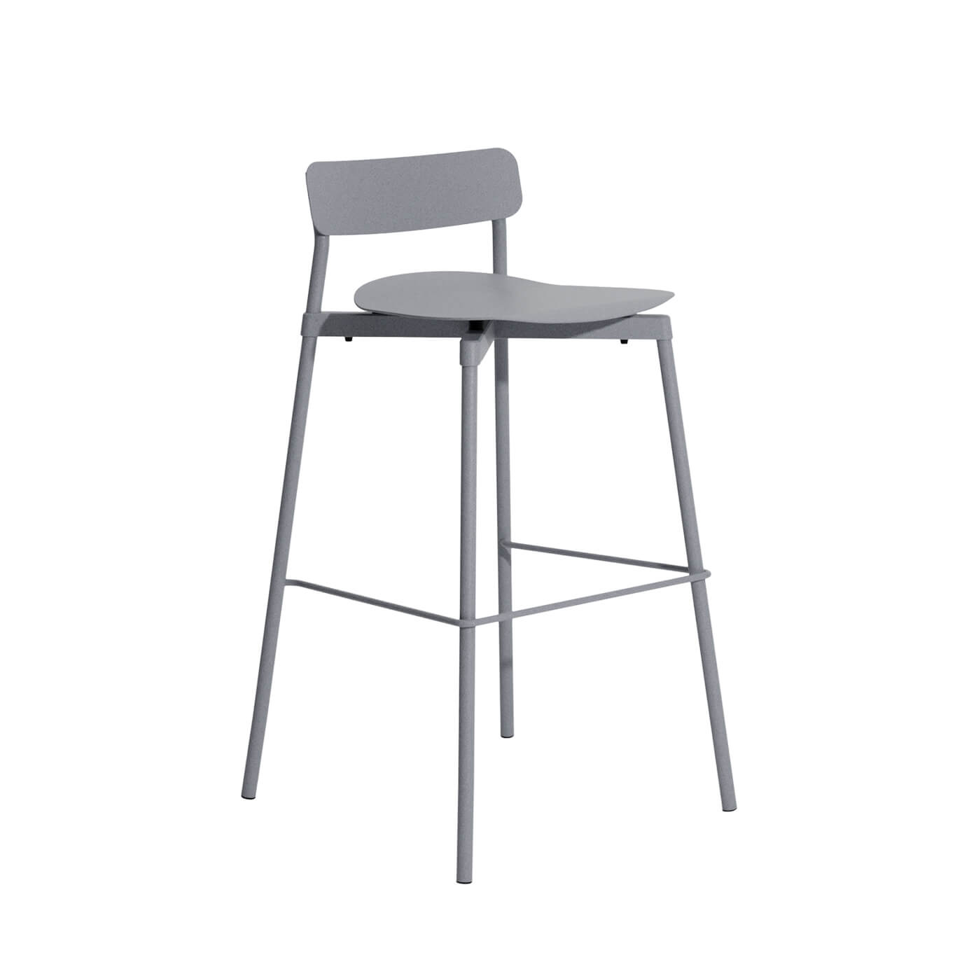 Tabouret h75 Fromme Aluminium Gris Pierre Petite Friture