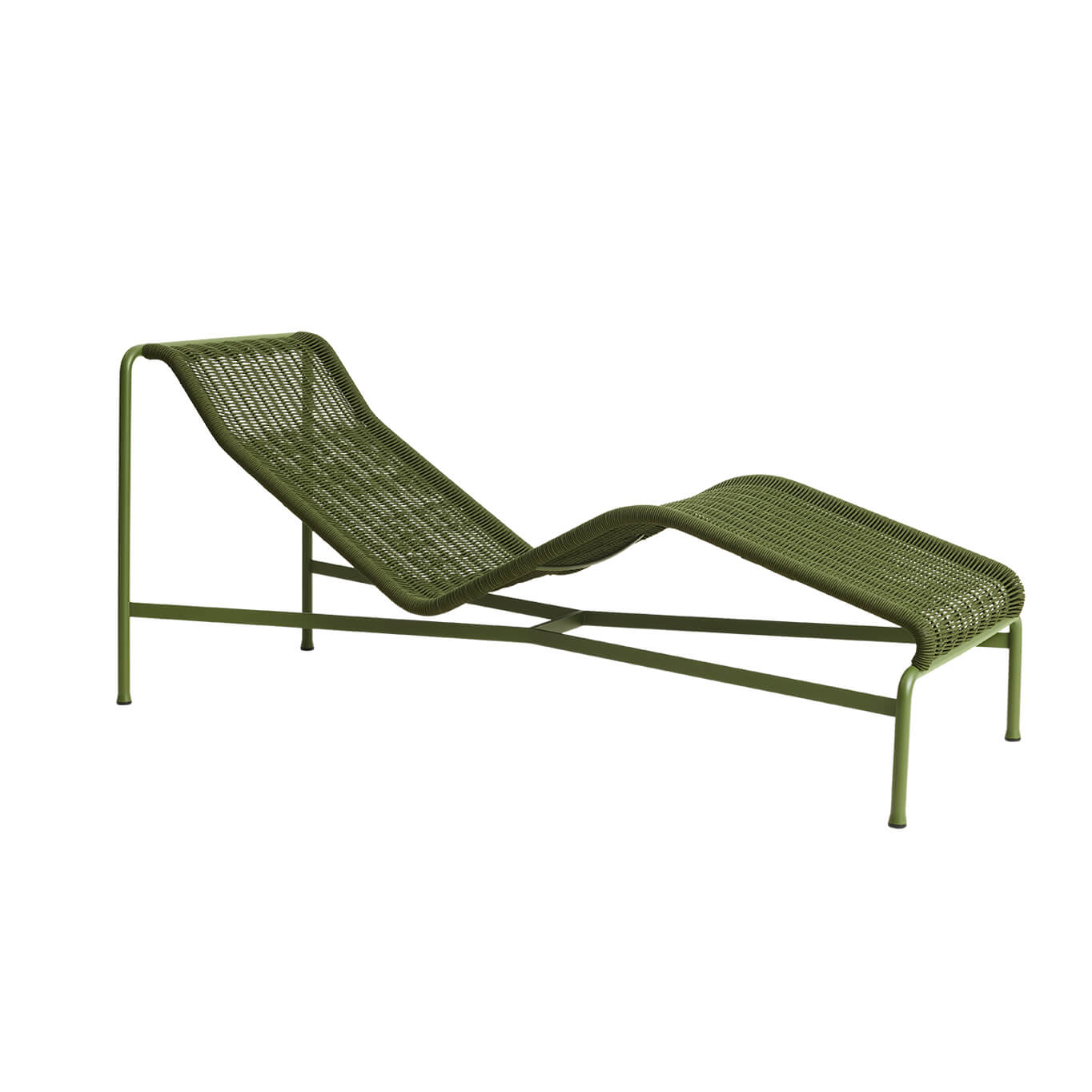 Outdoor Bench and Sunlounger PALISSADE CORD Chaise Longue Olive HAY