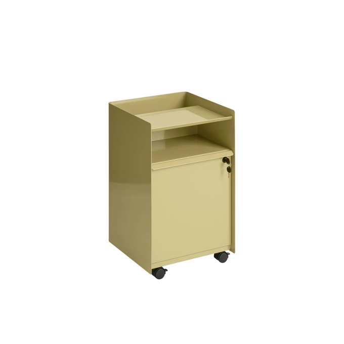 Trolley FOLDED with drawer and lock H 61,5 Beige/Dark Green MUUTO