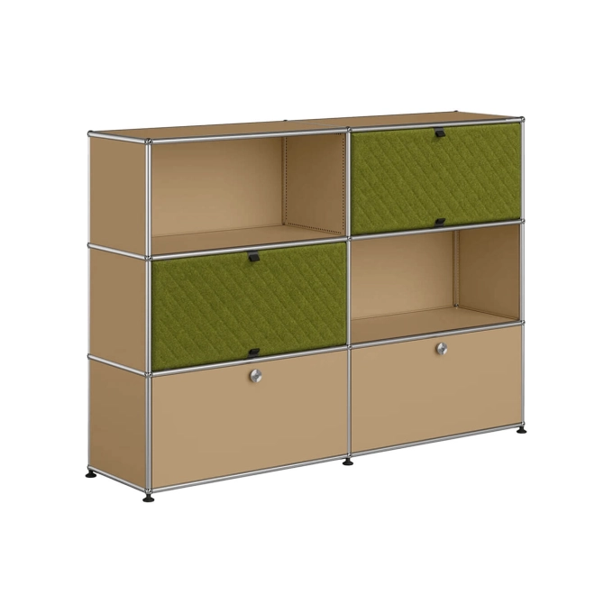 Meuble de rangement USM HALLER M66 Beige USM/Soft Panel Vert USM HALLER
