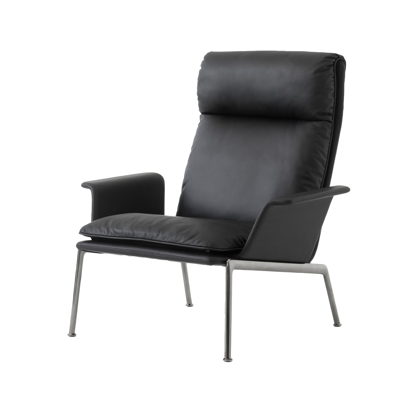 Easy chair MUNO LN17 with armrests Black Leather AND TRADITION