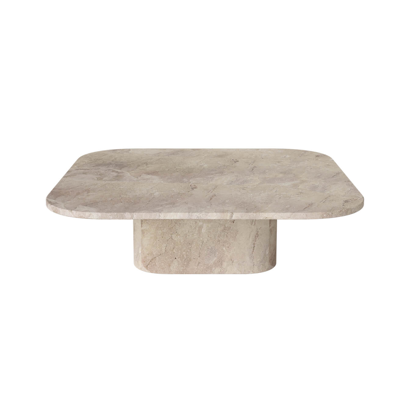 Table basse EIDA 100x100 H 28 Marbre Beige BOLIA