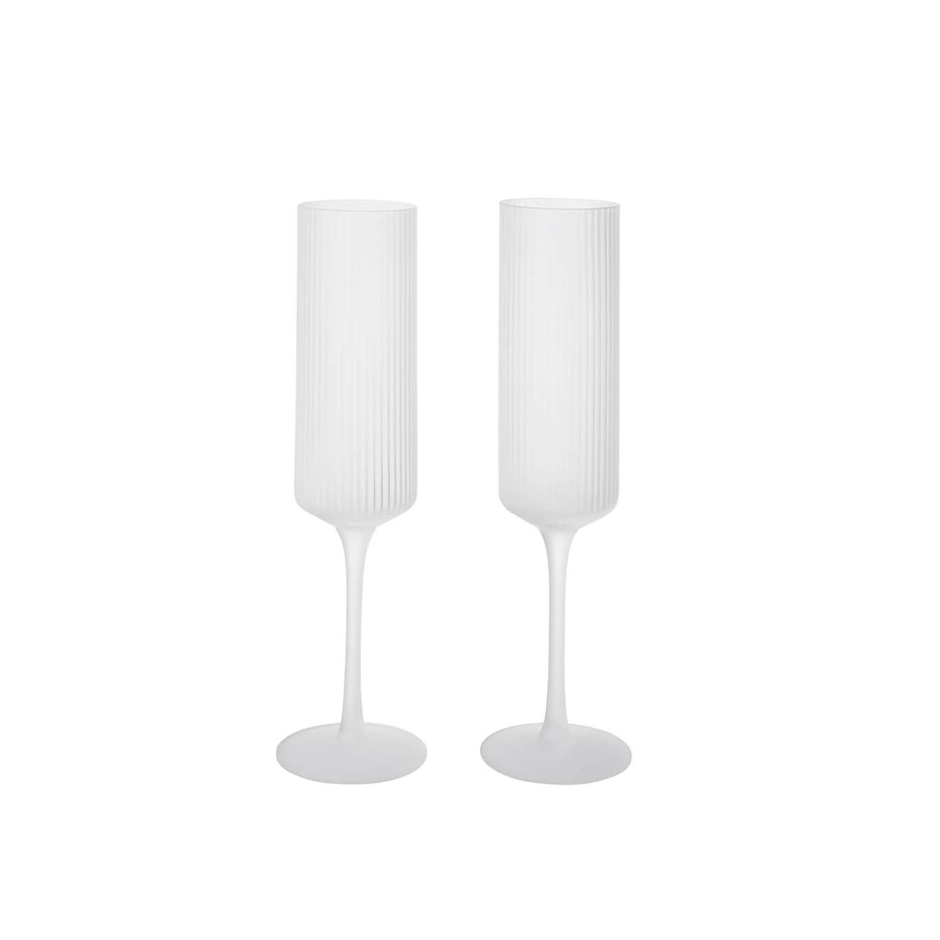 Carafe & verre Set de 2 flûtes à Champagne RIPPLE Givré FERM LIVING