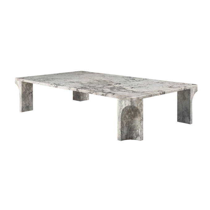 Table basse DORIC 140x80 Marbre Gris Orage GUBI