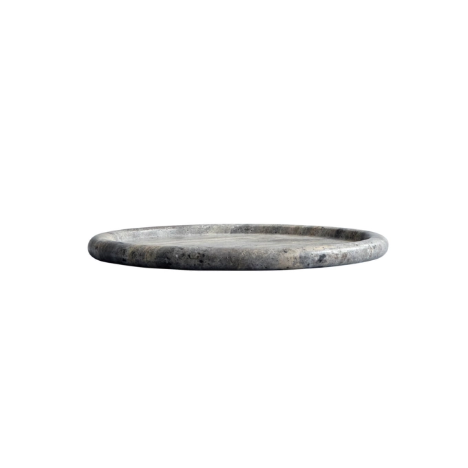 Tray, Dish ENKAI TRAY maxi Silver travertine 101 COPENHAGEN