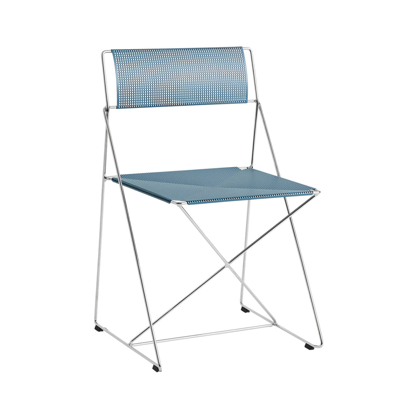 Chaise X-LINE chrome/ bleu HAY