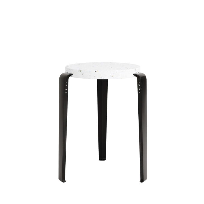 Tabouret LOU Plastique Recyclé Venezia Noir graphite TIPTOE