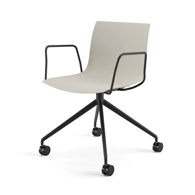 Office Chair CATIFA RE 46 4 legs with castors Ivory ARPER
