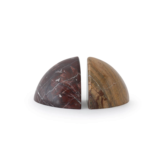 Objet pratique BOULDER Set de 2 Serre-livres Marbre Brun TOM DIXON